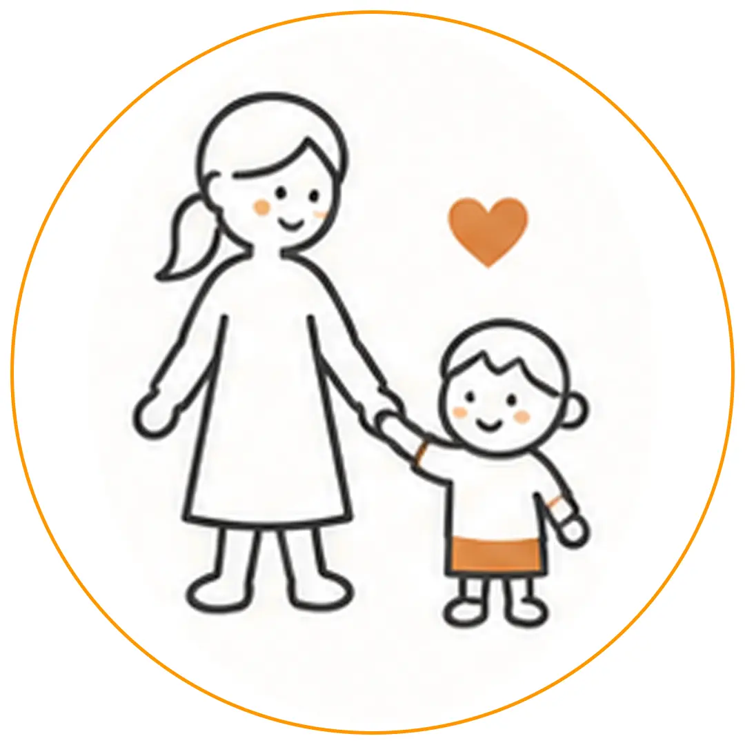 子ども向けイベントを表す親子のアイコン